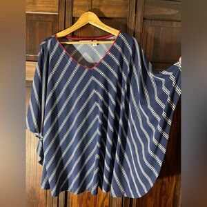 Susan‎ Graver Navy and White Chevron Tunic
